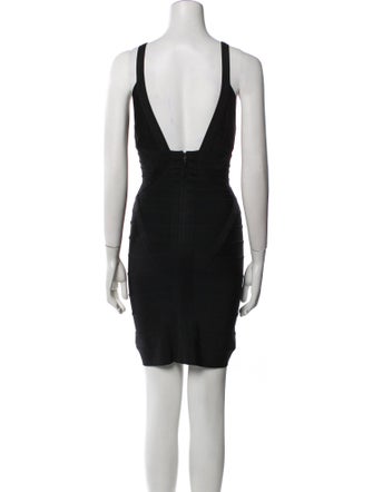 Herve Leger V-Neck Mini Dress