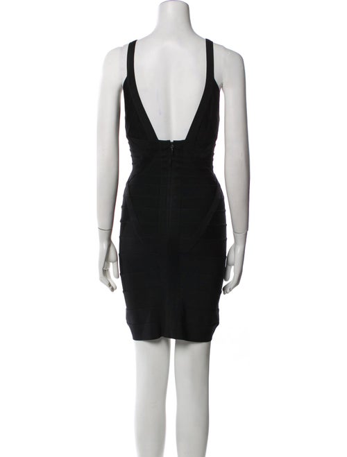 Herve Leger V-Neck Mini Dress