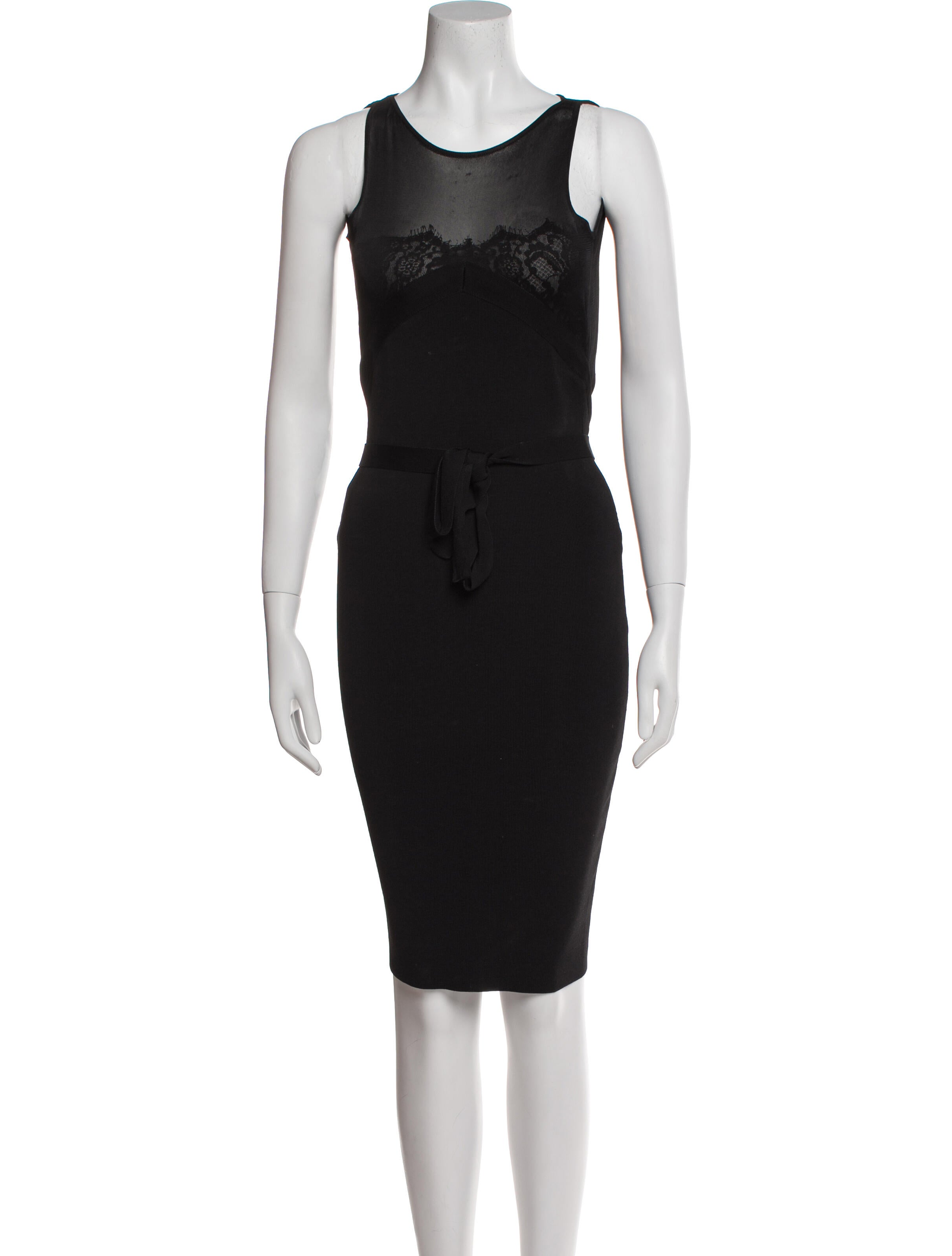 Herve Leger Scoop Neck Knee-Length Dress