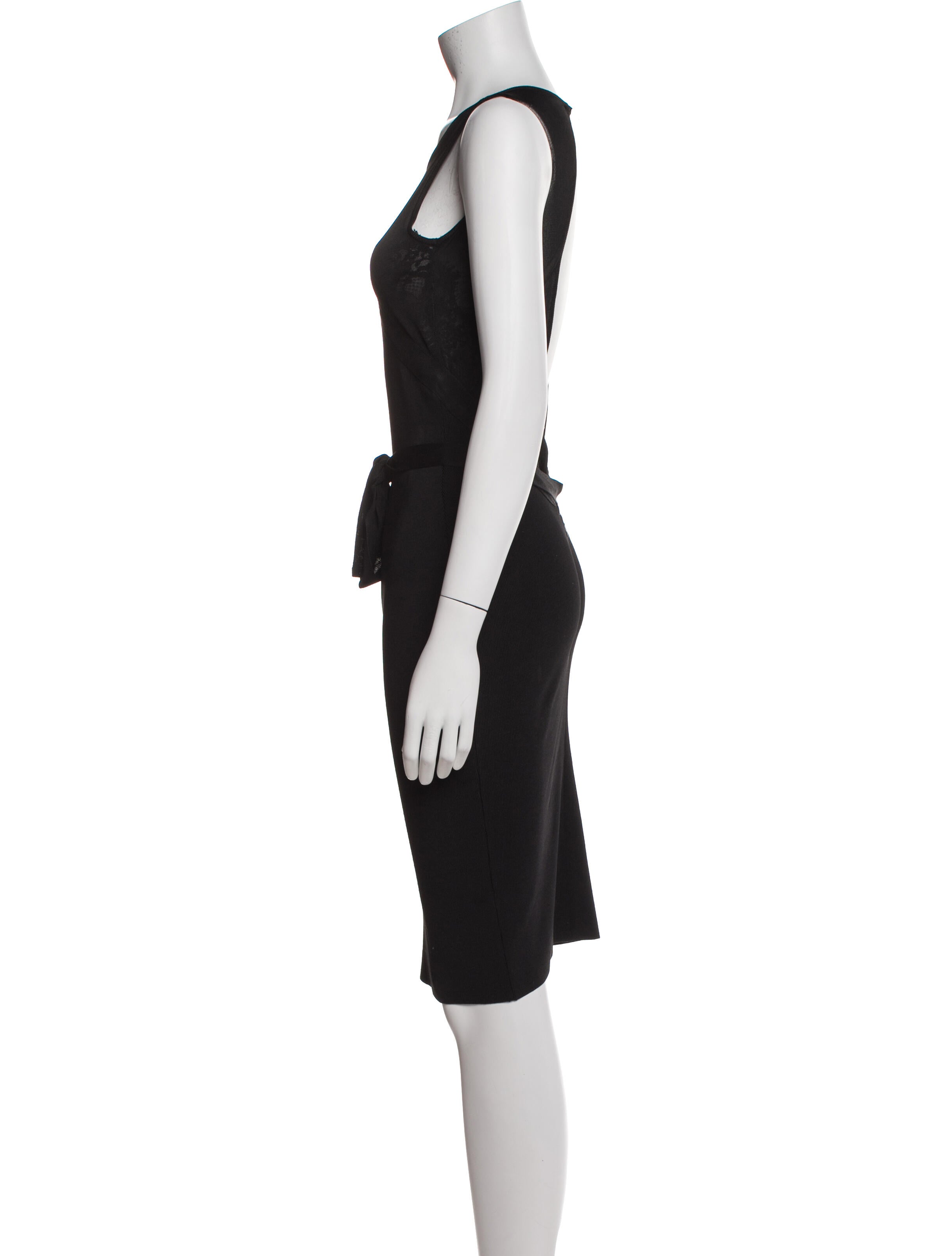 Herve Leger Scoop Neck Knee-Length Dress