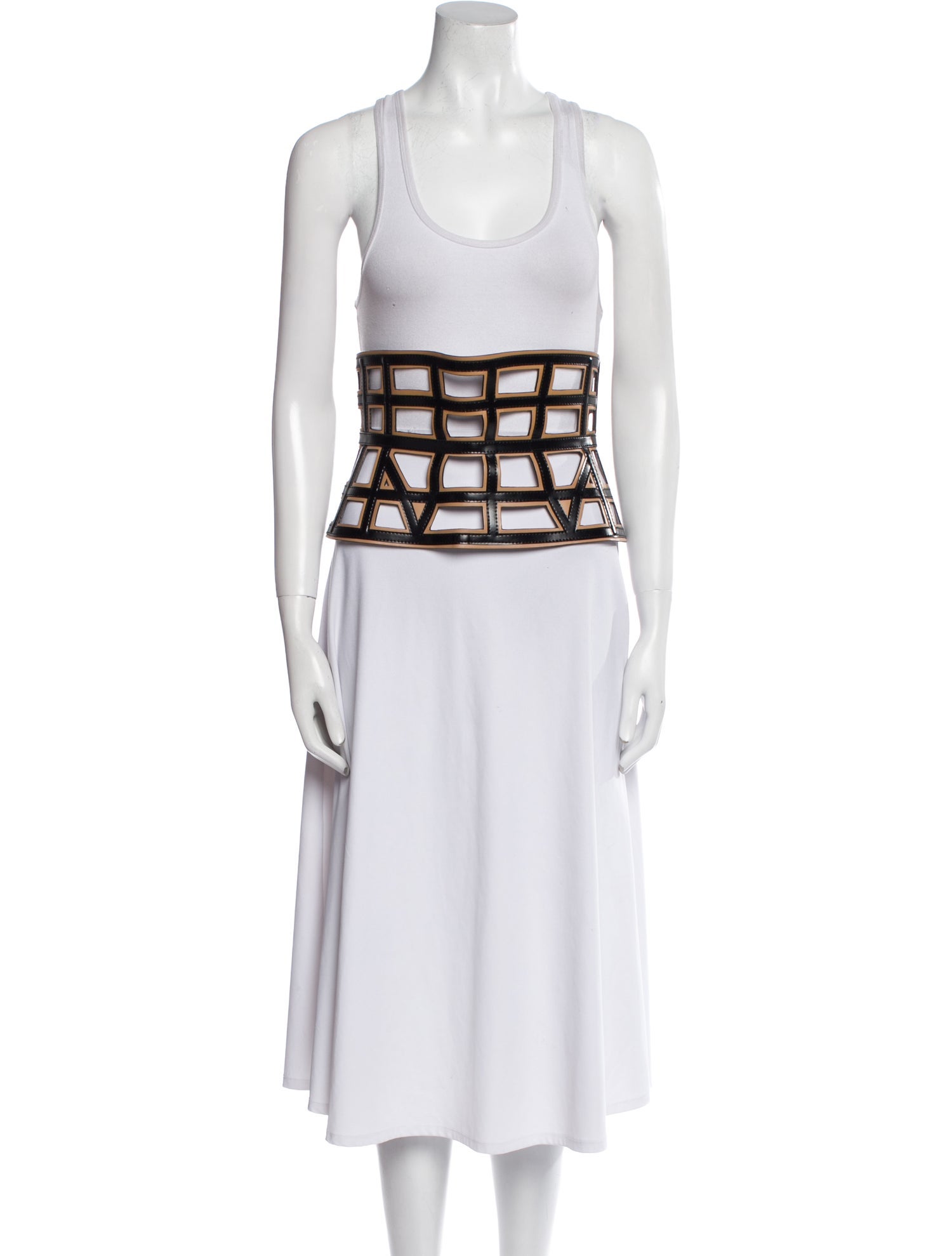 Herve Leger Wide Leather Waist Belt