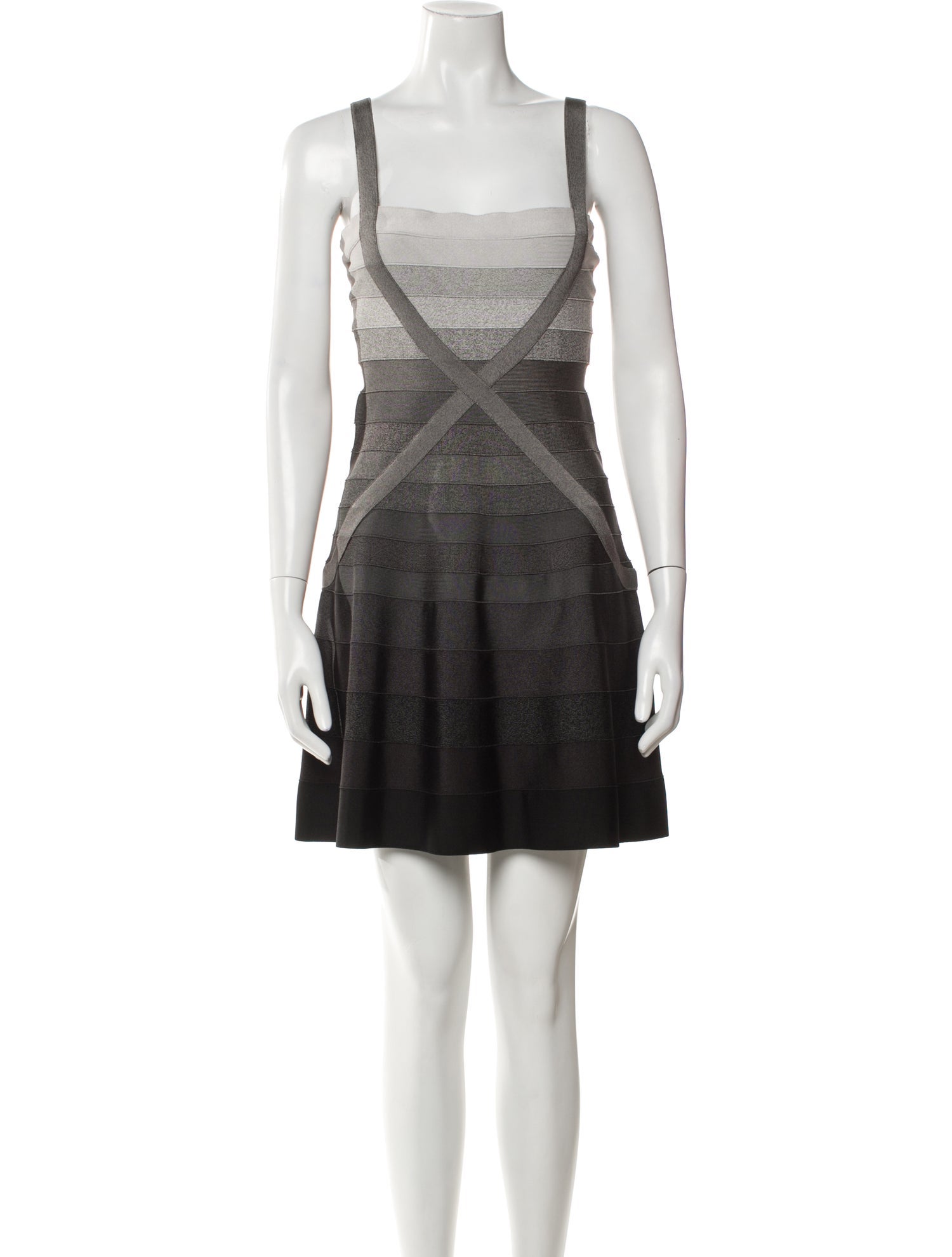 Herve Leger Striped Mini Dress