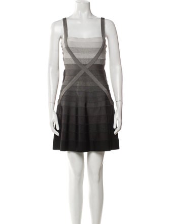 Herve Leger Striped Mini Dress