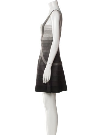 Herve Leger Striped Mini Dress