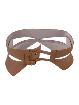 Herve Leger Wide Leather Waist Belt
