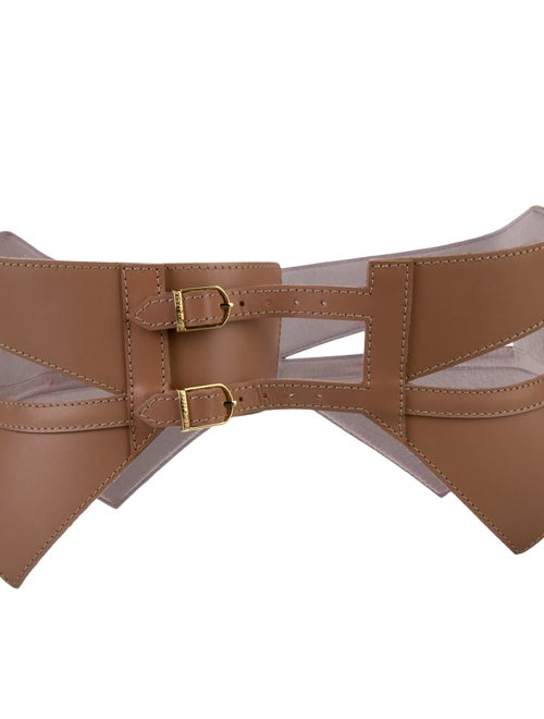 Herve Leger Wide Leather Waist Belt