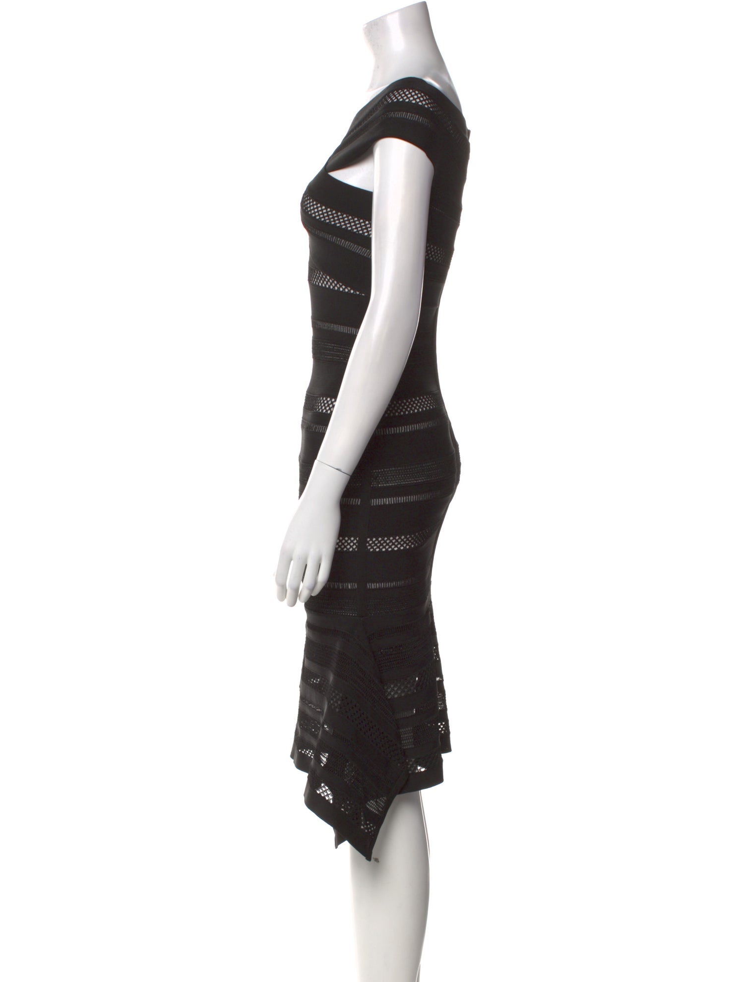 Herve Leger Striped Knee-Length Dress