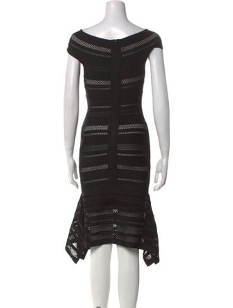 Herve Leger Striped Knee-Length Dress