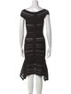 Herve Leger Striped Knee-Length Dress