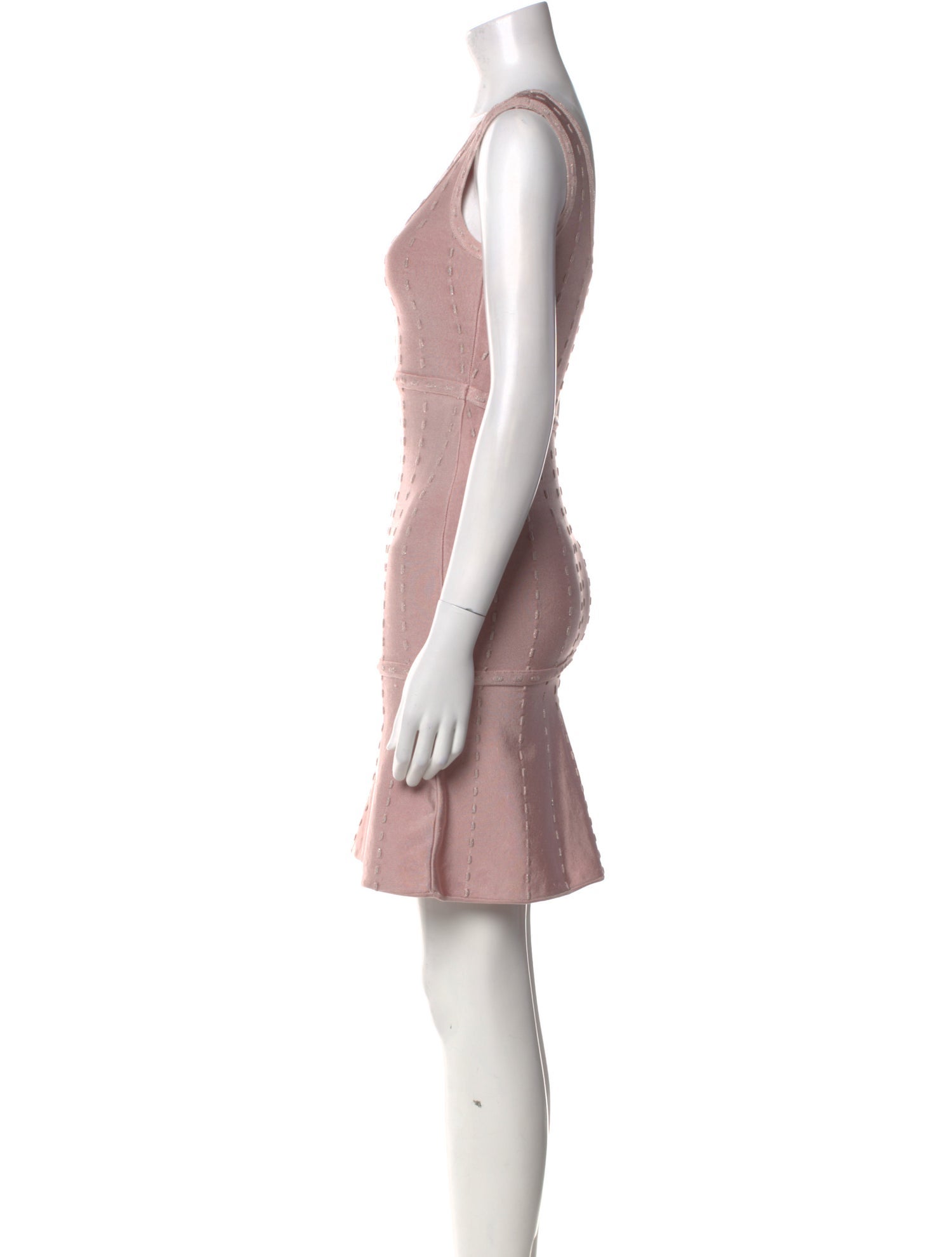 Herve Leger Scoop Neck Mini Dress
