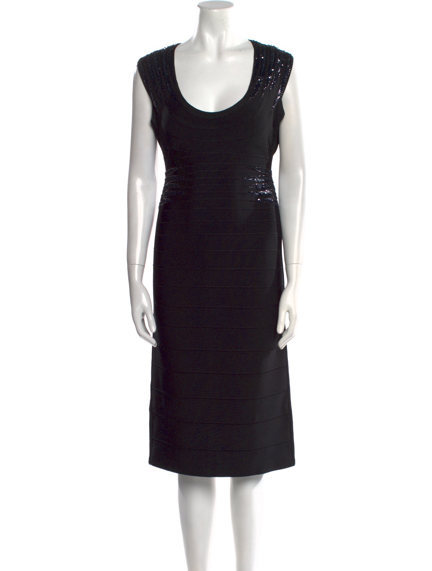 Herve Leger Scoop Neck Long Dress