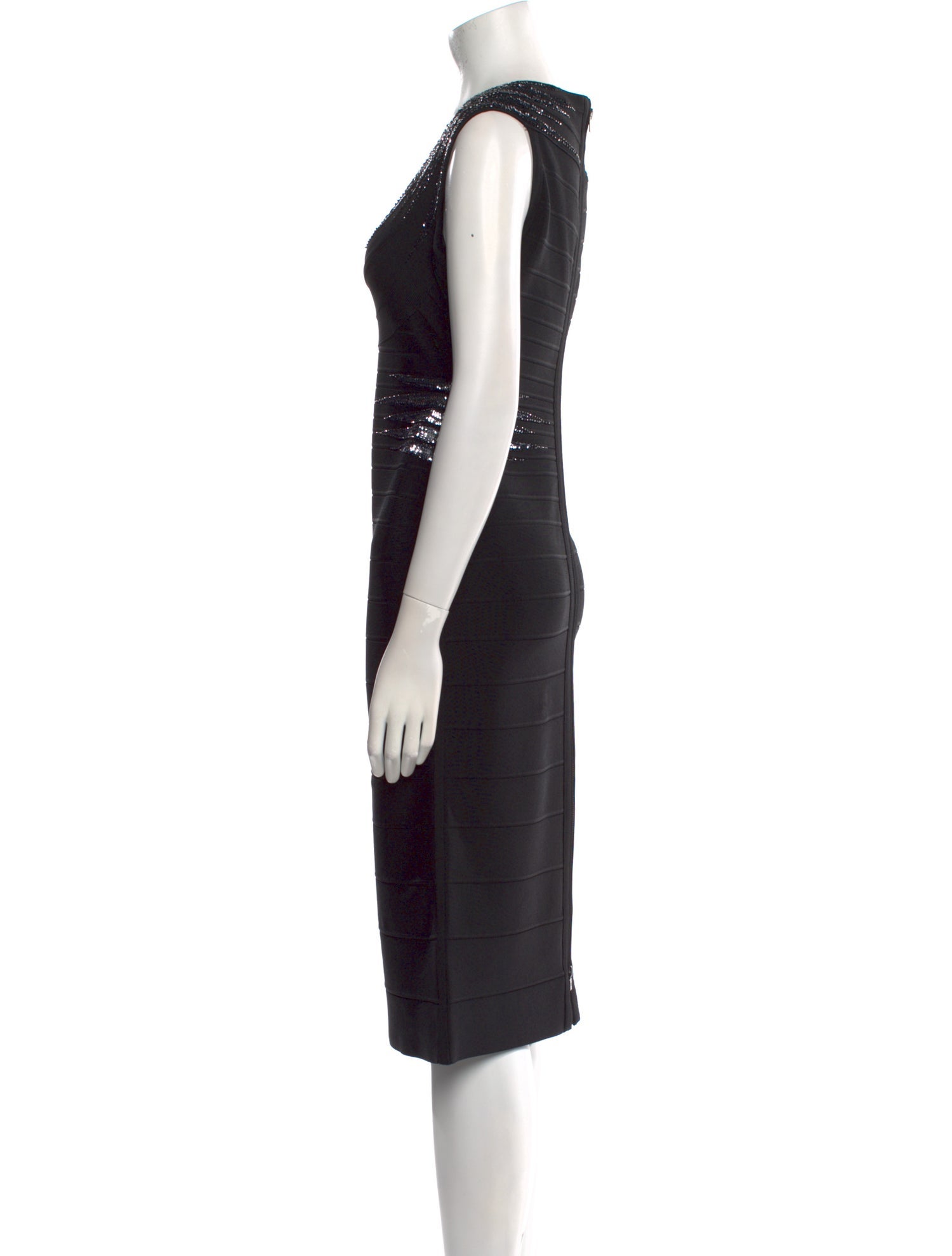 Herve Leger Scoop Neck Long Dress