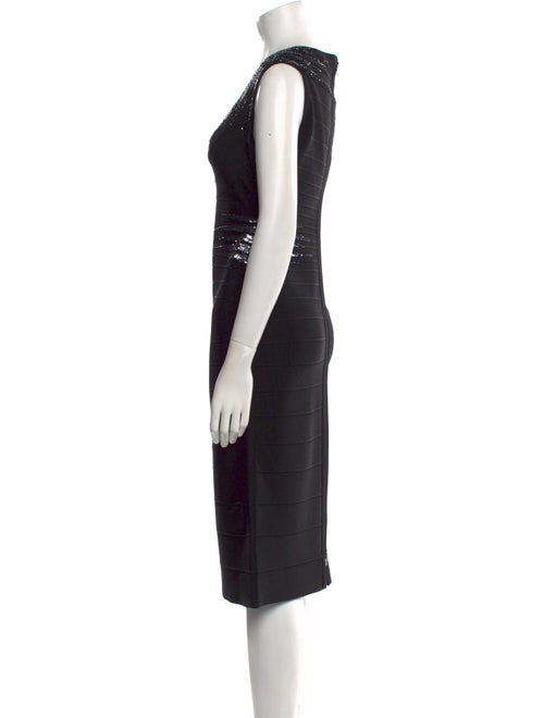 Herve Leger Scoop Neck Long Dress