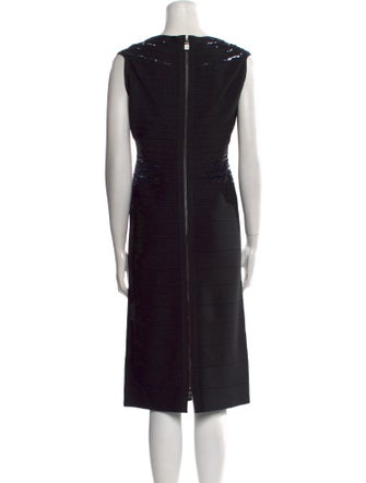 Herve Leger Scoop Neck Long Dress