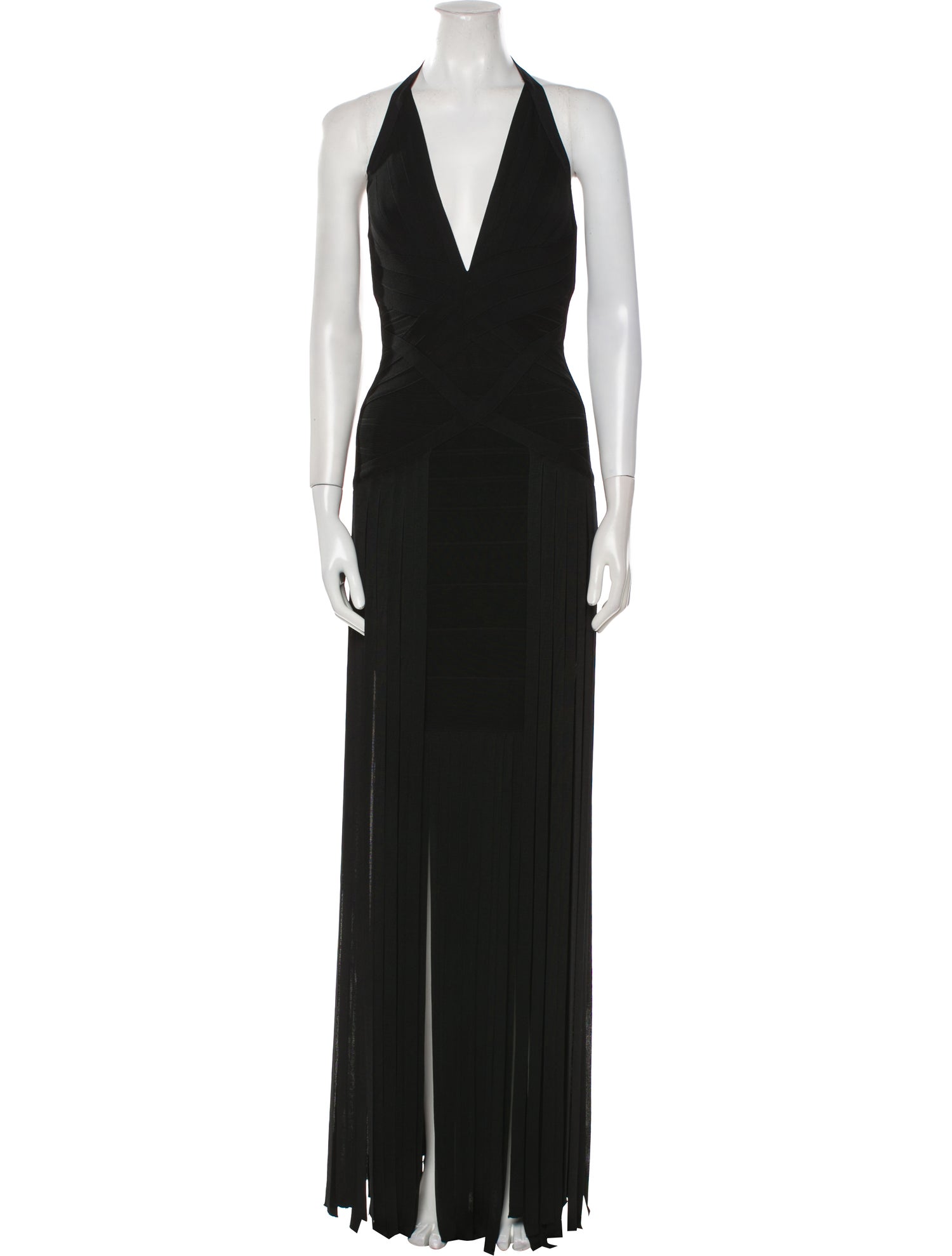 Herve Leger V-Neck Mini Dress