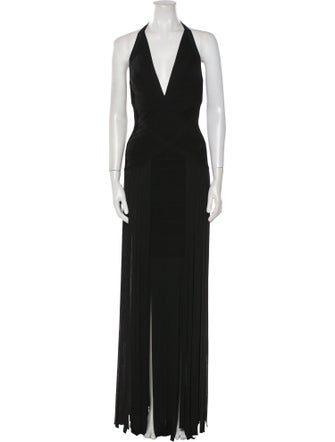 Herve Leger V-Neck Mini Dress