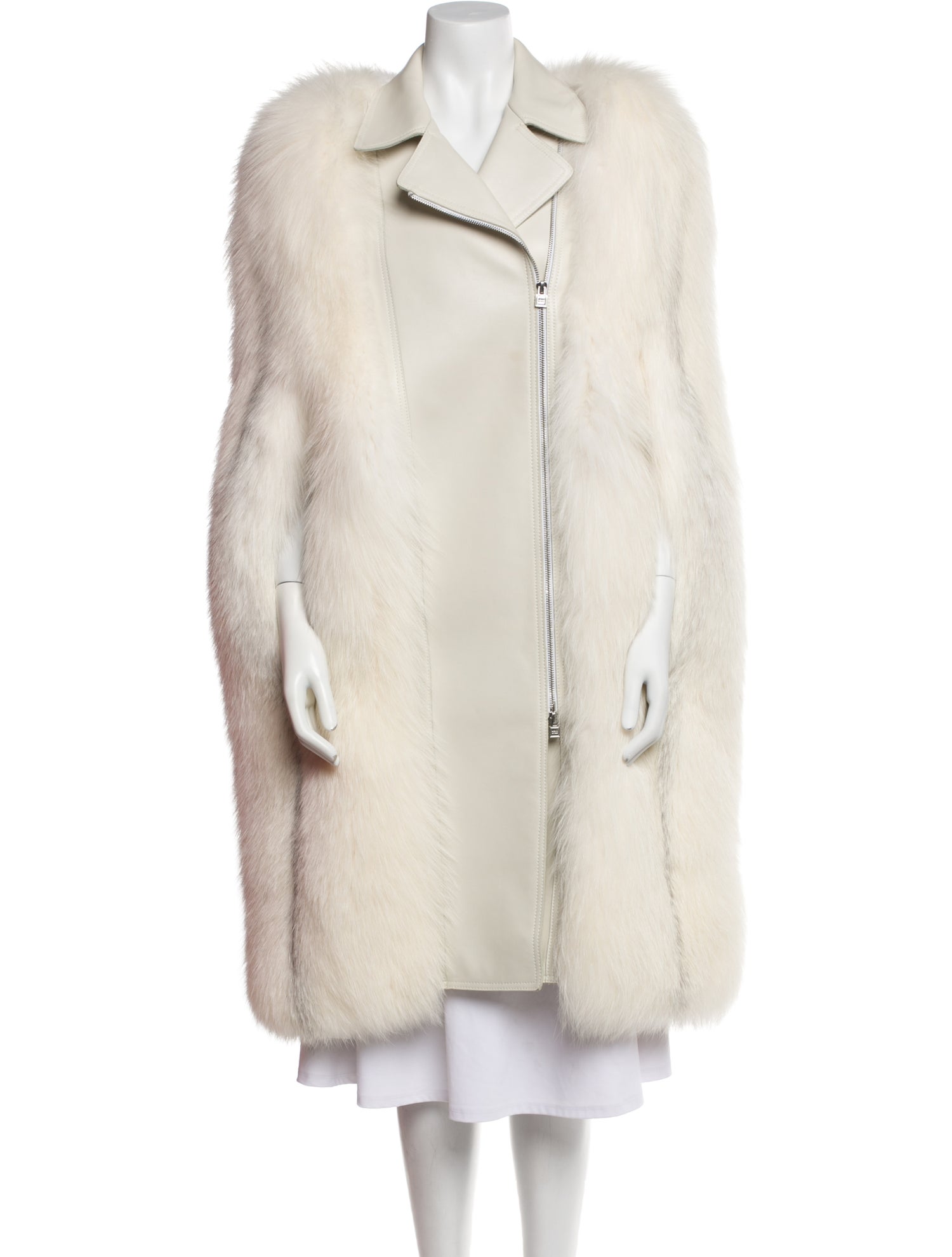 Herve Leger Leather Fur Coat