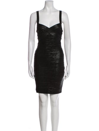 Herve Leger Square Neckline Mini Dress