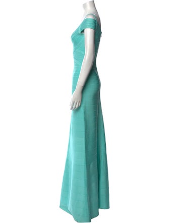 Herve Leger V-Neck Long Dress