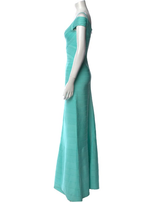 Herve Leger V-Neck Long Dress