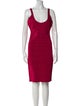Herve Leger Scoop Neck Knee-Length Dress