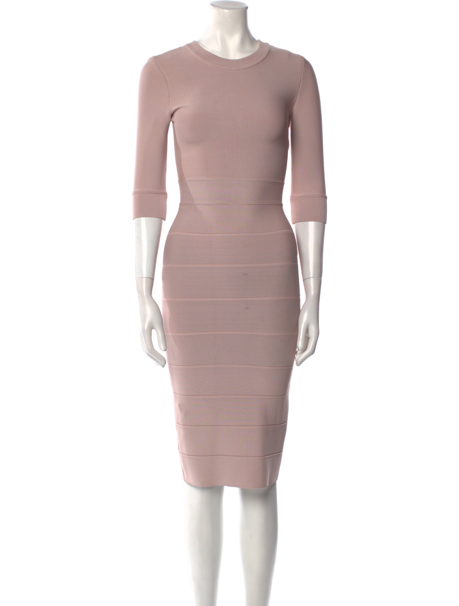 Herve Leger Crew Neck Knee-Length Dress