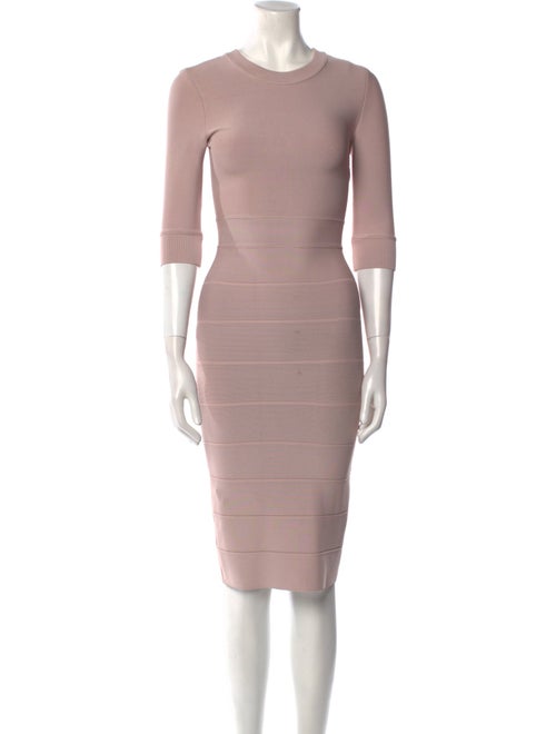 Herve Leger Crew Neck Knee-Length Dress