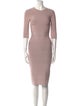 Herve Leger Crew Neck Knee-Length Dress