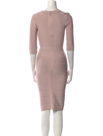 Herve Leger Crew Neck Knee-Length Dress