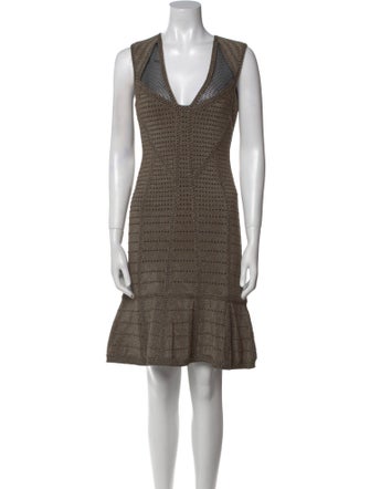 Herve Leger Printed Knee-Length Dress