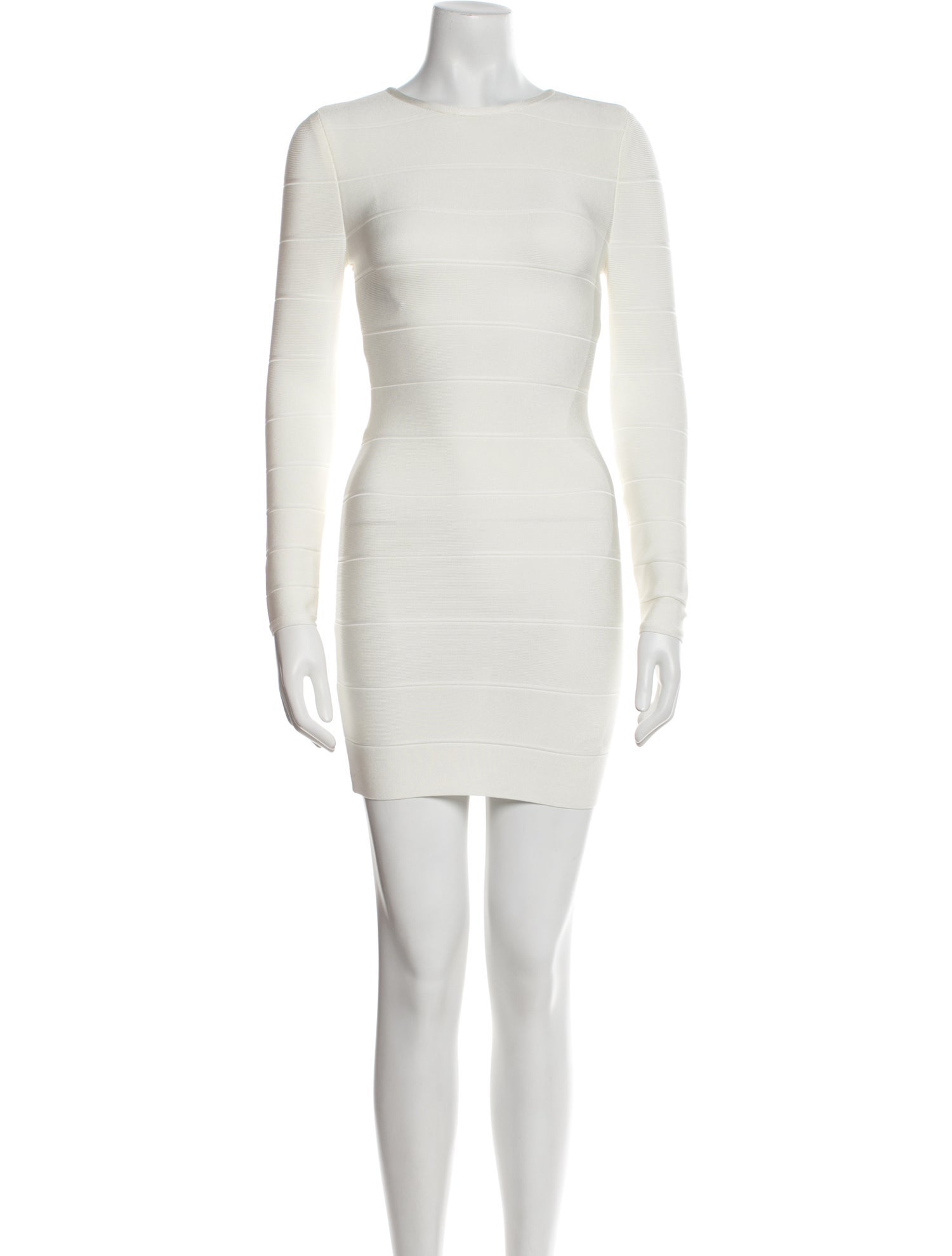 Herve Leger Bateau Neckline Mini Dress