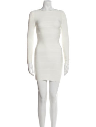 Herve Leger Bateau Neckline Mini Dress