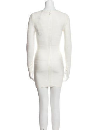 Herve Leger Bateau Neckline Mini Dress