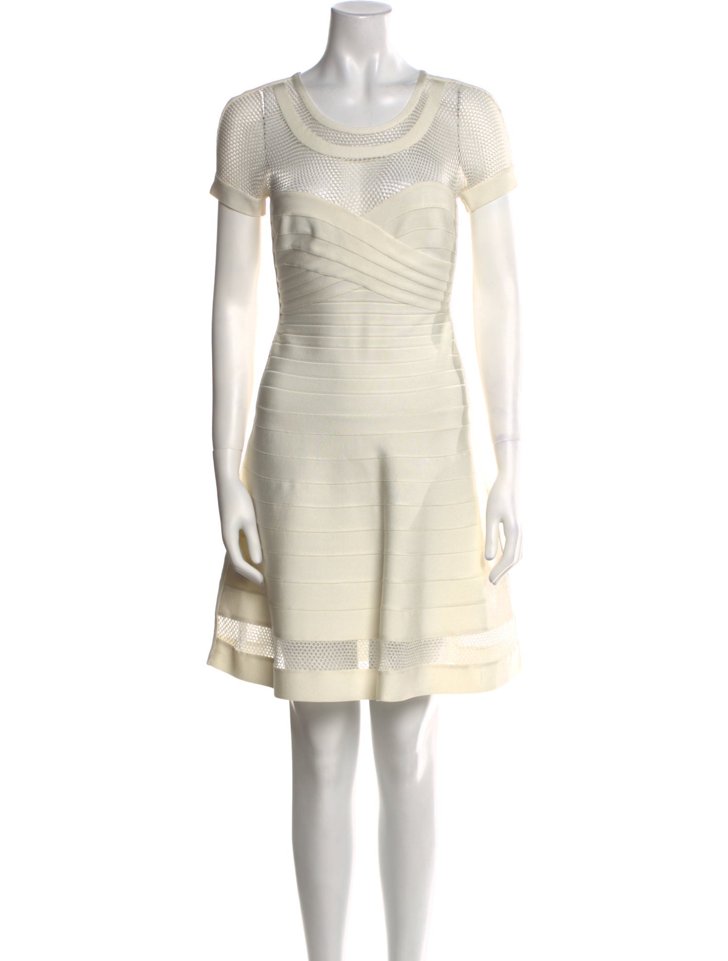 Herve Leger Scoop Neck Mini Dress