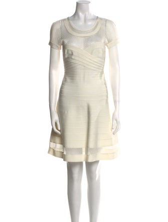Herve Leger Scoop Neck Mini Dress