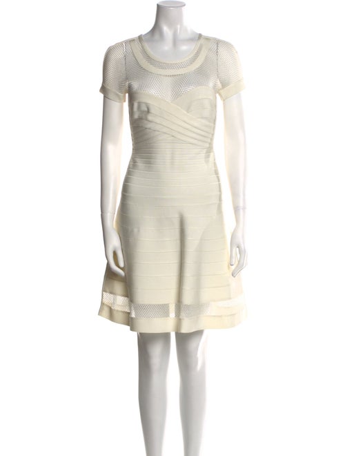Herve Leger Scoop Neck Mini Dress