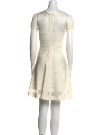 Herve Leger Scoop Neck Mini Dress