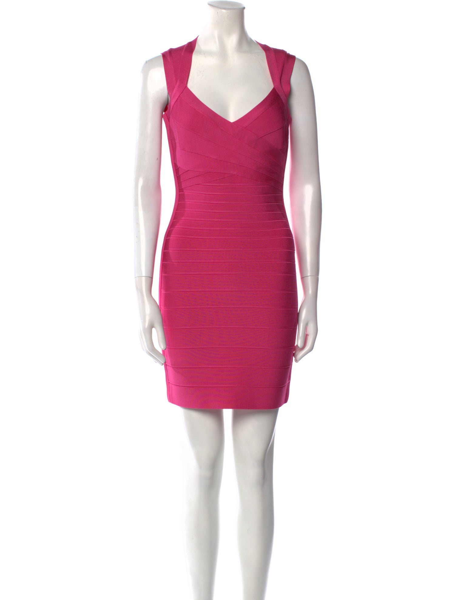 Herve Leger V-Neck Mini Dress