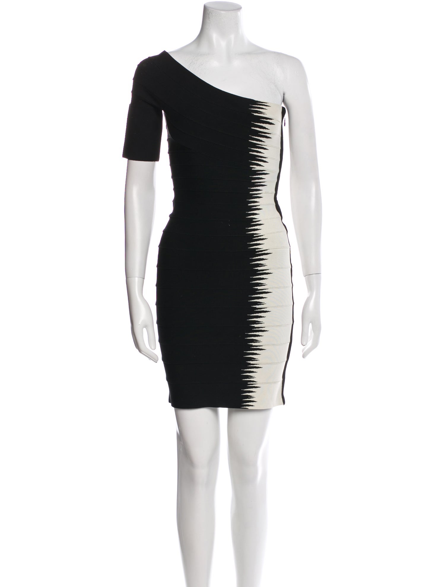 Herve Leger One-Shoulder Mini Dress