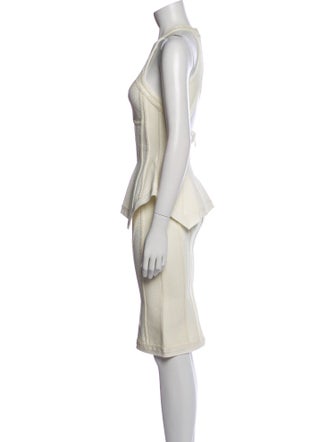 Herve Leger Crew Neck Knee-Length Dress