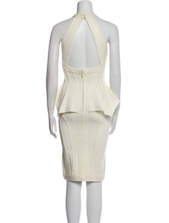 Herve Leger Crew Neck Knee-Length Dress