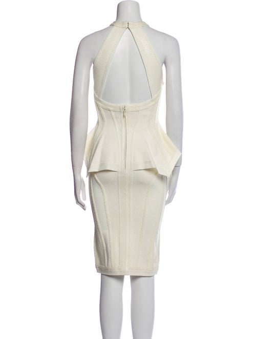 Herve Leger Crew Neck Knee-Length Dress