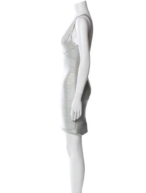 Herve Leger V-Neck Mini Dress