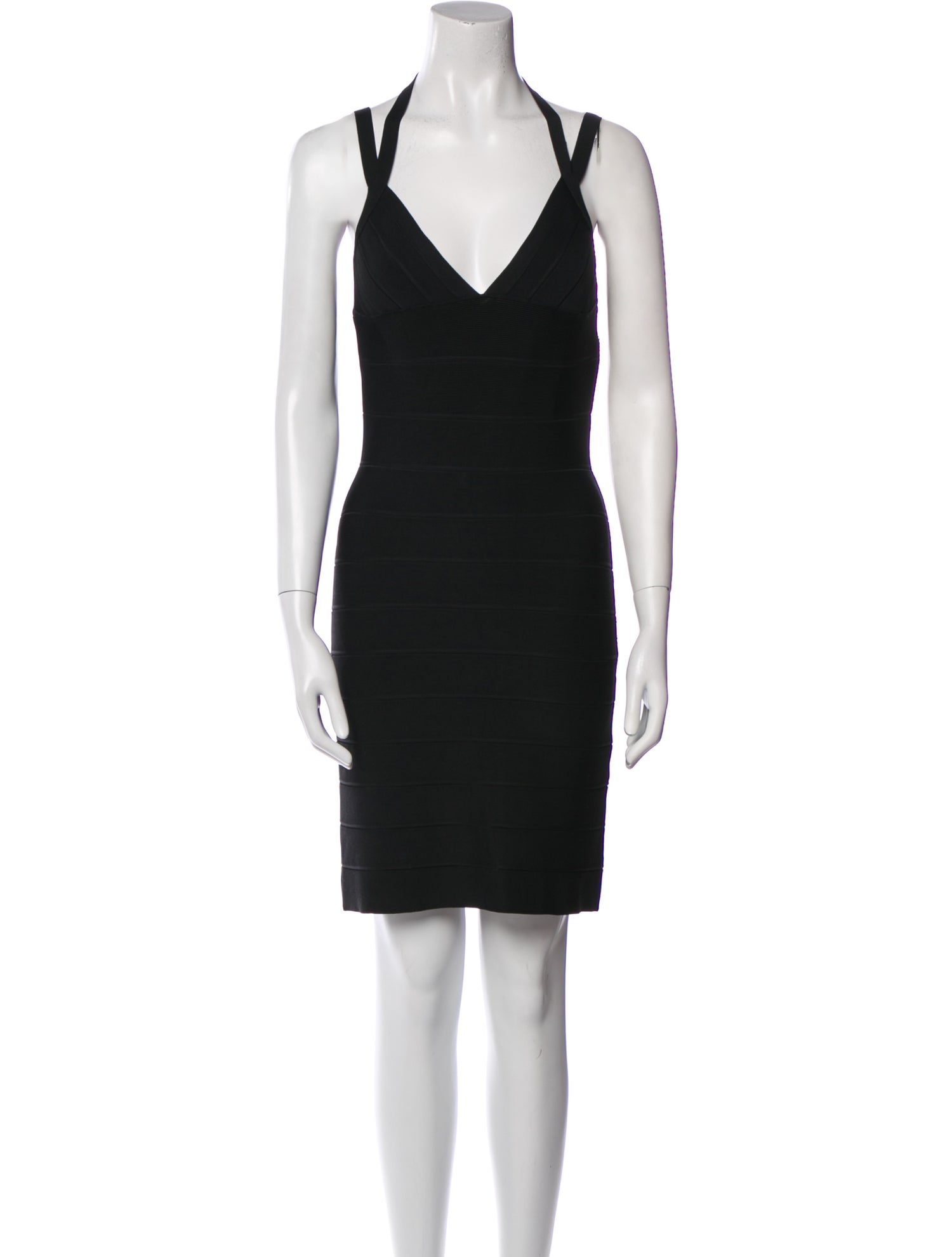 Herve Leger V-Neck Mini Dress