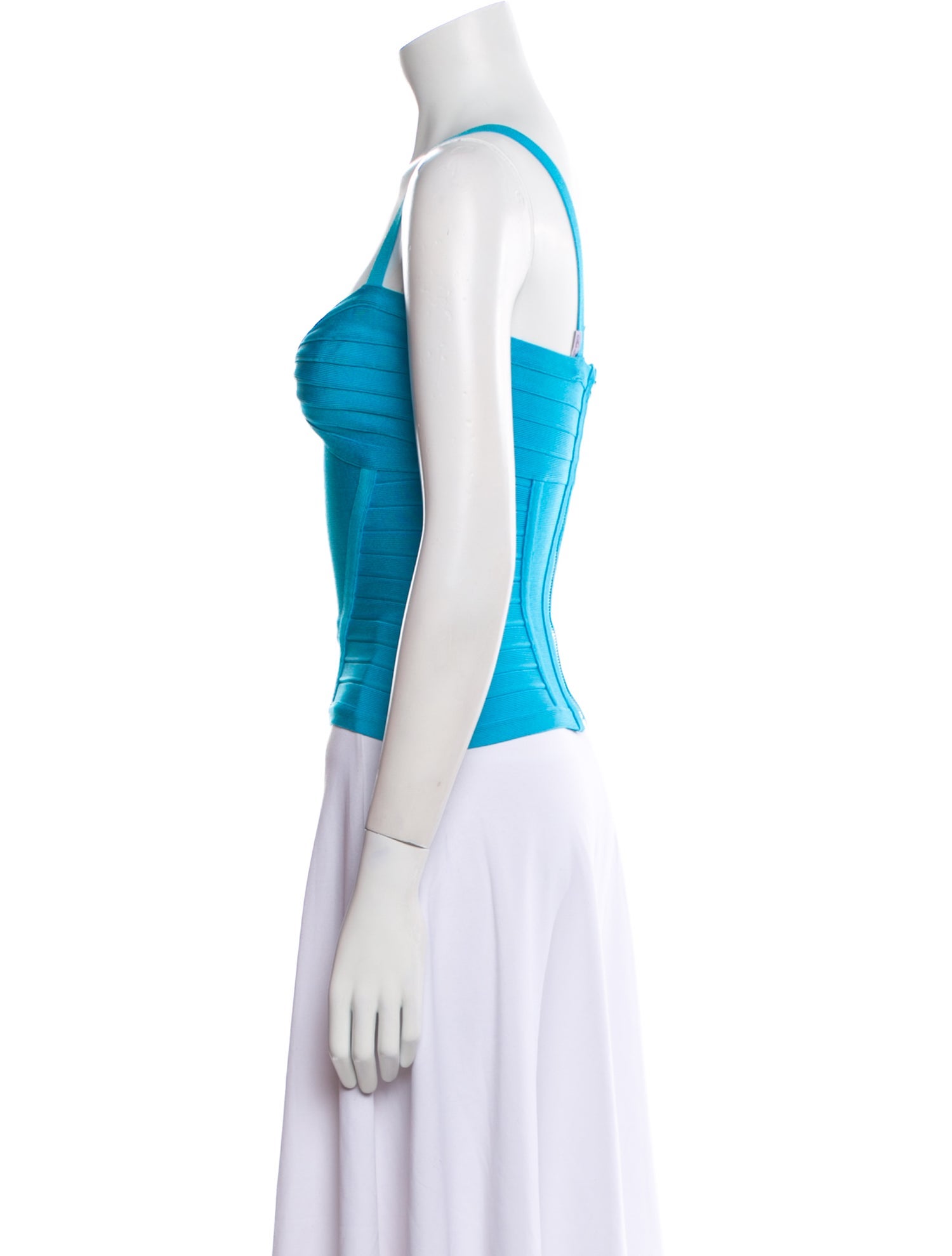 Herve Leger Square Neckline Sleeveless Crop Top