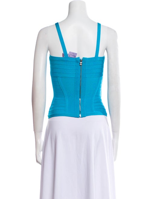Herve Leger Square Neckline Sleeveless Crop Top
