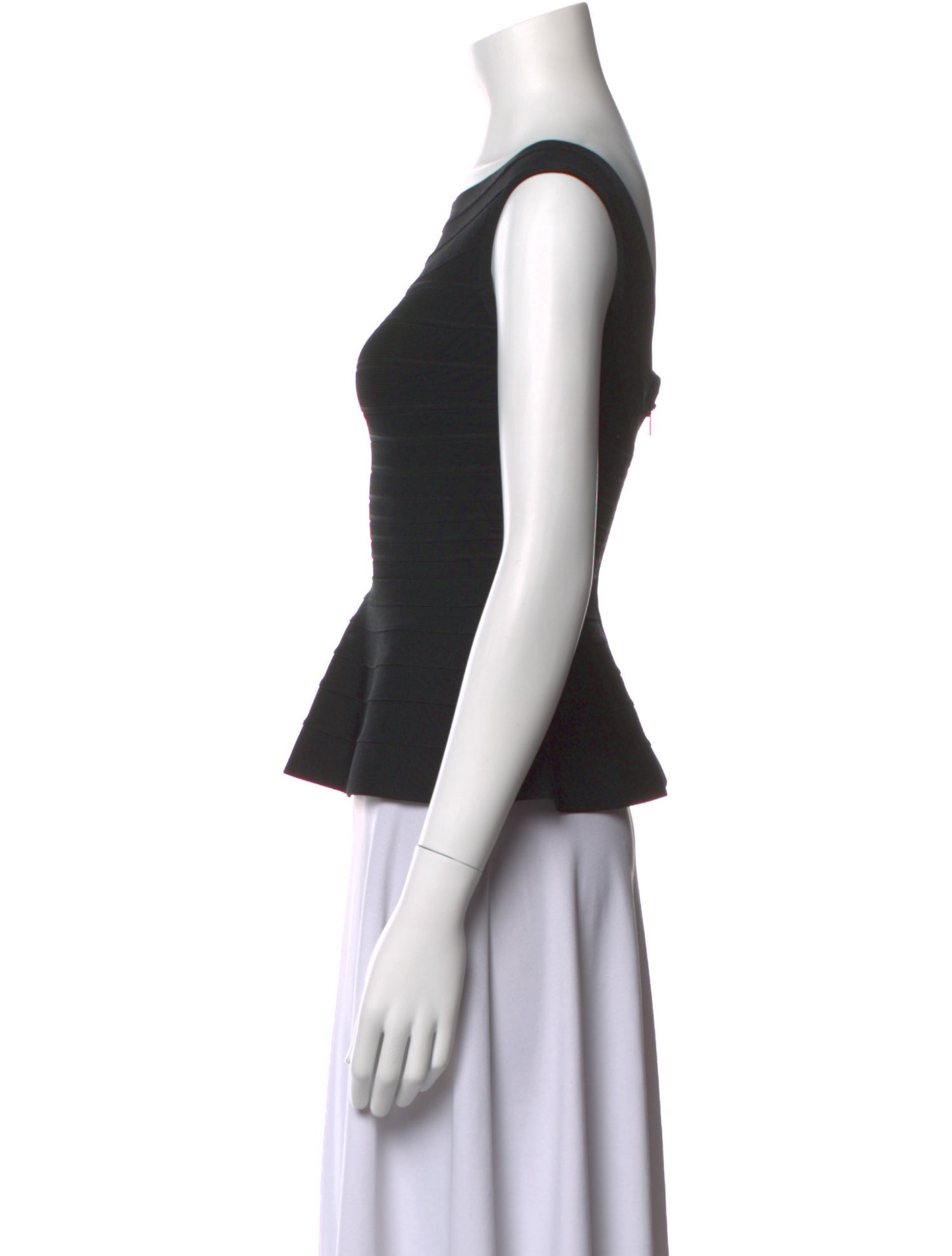 Herve Leger Bateau Neckline Sleeveless Crop Top