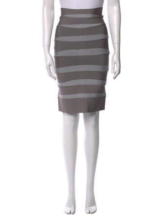 Herve Leger Striped Knee-Length Skirt