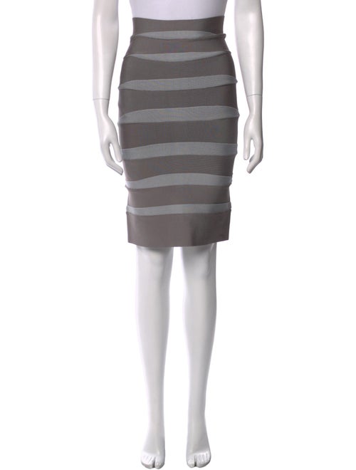Herve Leger Striped Knee-Length Skirt