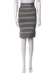 Herve Leger Striped Knee-Length Skirt